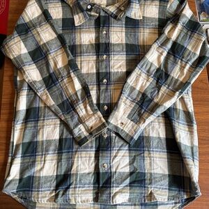 RedHead Men's Plaid Shirt in Green, Blue, and Cream
